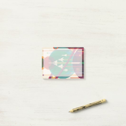 Retro Space Travel Poster - Zonnestelsel Grand Tou Post-it® Notes (Op bureau)