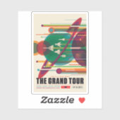Retro Space Travel Poster - Zonnestelsel Grand Tou Sticker (Vel)