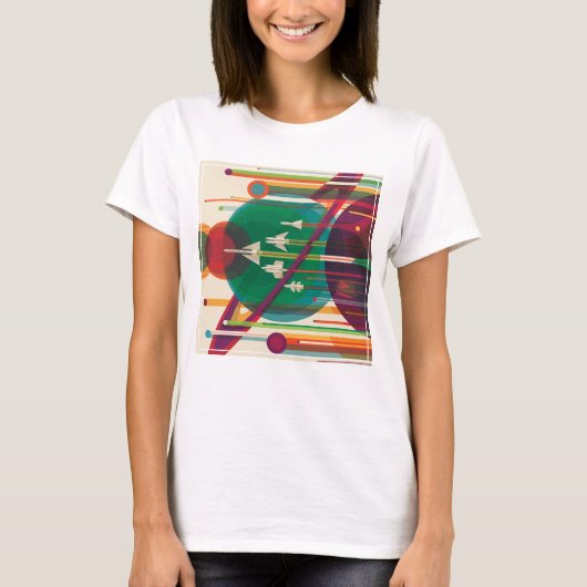 Retro Space Travel Poster - Zonnestelsel Grand Tou T-shirt (Voorkant)