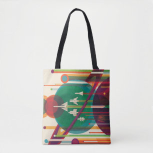 Retro Space Travel Poster - Zonnestelsel Grand Tou Tote Bag