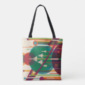 Retro Space Travel Poster - Zonnestelsel Grand Tou Tote Bag (Achterkant)