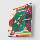 Retro Space Travel Poster - Zonnestelsel Grand Tou Vierkante Klok (Hoek)