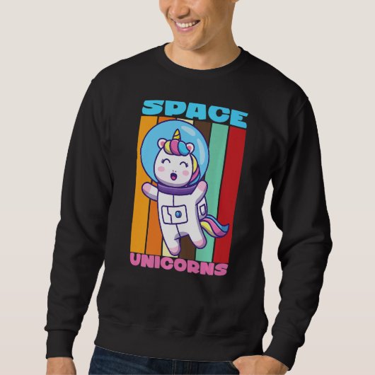Retro Space Unicorns I Kinder I Space Galaxy Trui (Voorkant)