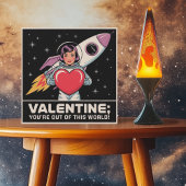 Retro Space Valentijnsanval Je bent van deze werel Feestdagenkaart