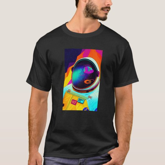 Retro Spaceman Astronaut Psychedelic Tripp T-shirt (Voorkant)