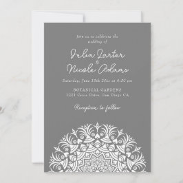 Retro Spanish Abstract Floral Mandala Wedding Kaart