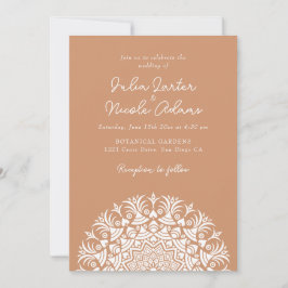 Retro Spanish Abstract Floral Mandala Wedding Kaart