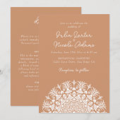 Retro Spanish Abstract Floral Mandala Wedding Kaart (Voorkant / Achterkant)