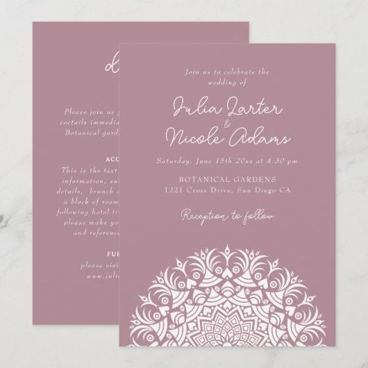 Retro Spanish Abstract Floral Mandala Wedding Kaart (Voorkant / Achterkant)