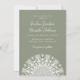 Retro Spanish Abstract Floral Mandala Wedding Kaart