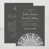 Retro Spanish Abstract Floral Mandala Wedding Kaart (Voorkant / Achterkant)