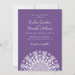 Retro Spanish Abstract Floral Mandala Wedding Kaart