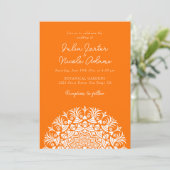Retro Spanish Abstract Floral Mandala Wedding Kaart (Staand voorkant)