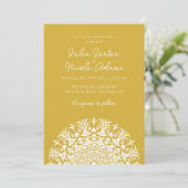 Retro Spanish Abstract Floral Mandala Wedding Kaart (Staand voorkant)