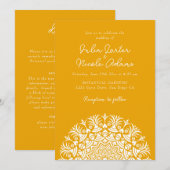 Retro Spanish Abstract Floral Mandala Wedding Kaart (Voorkant / Achterkant)