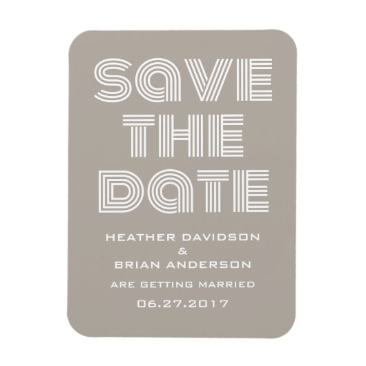 Retro sparen de Datum Magnet, Beige Magneet (Verticaal)