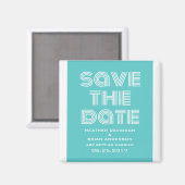 Retro sparen de Datum Magnet, Turquoise Magneet (Voorkant / Achterkant)