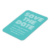 Retro sparen de Datum Magnet, Turquoise Magneet (Linkerzijde)