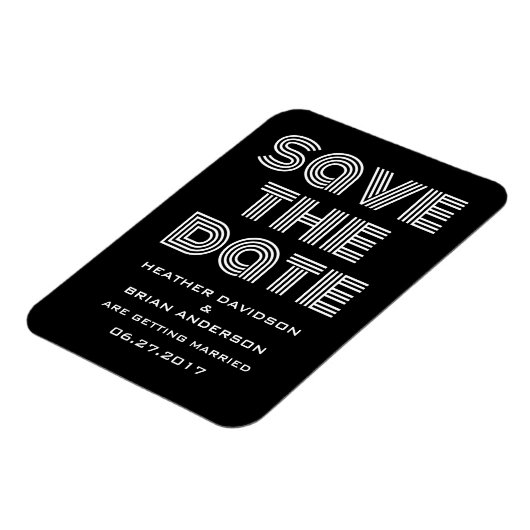 Retro sparen de Datum Magnet, Zwart Magneet (Linkerzijde)