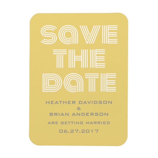 Retro sparen de Magneet van de Datum, Geel (Verticaal)