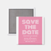 Retro sparen de Magneet van de Datum, Roze (Voorkant / Achterkant)