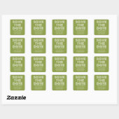 Retro sparen de Stickers van de Datum, Olive Groen (Vel)