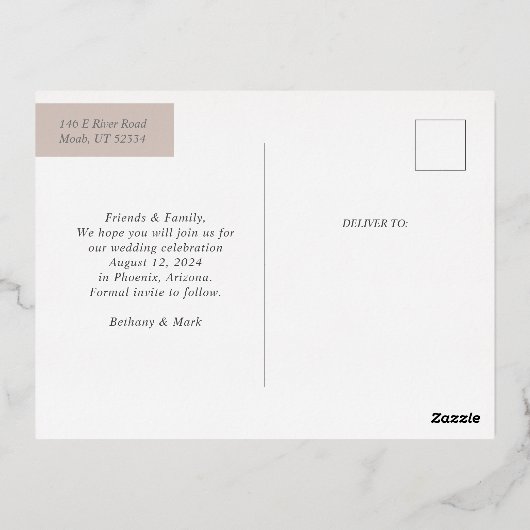 Retro sparen het Briefkaart van de Uitnodiging van (Achterkant)