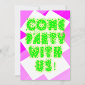 Retro Sparkle Neon Birthday Uitnodiging (Voorkant)
