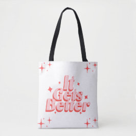 Retro Sparkle Typografie Boodschappentas Tote Bag