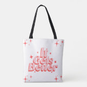 Retro Sparkle Typografie Boodschappentas Tote Bag (Achterkant)