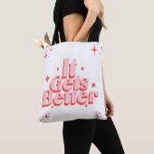 Retro Sparkle Typografie Boodschappentas Tote Bag (Dichtbij)
