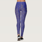 Retro Sparkles op Blue Print Leggings (Achterkant)