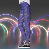 Retro Sparkles op Blue Print Leggings