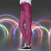Retro Sparkles op Wijn Red Print Leggings