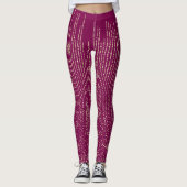 Retro Sparkles op Wijn Red Print Leggings (Voorkant)