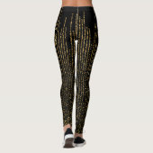 Retro Sparkles op Zwarte Print Leggings (Achterkant)