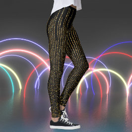 Retro Sparkles op Zwarte Print Leggings