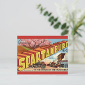 Retro Spartanburg SC Groet Briefkaart (Staand voorkant)