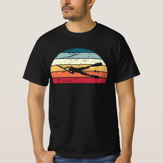 Retro Spearfish Sunset  fish Sunrise T-shirt (Voorkant)