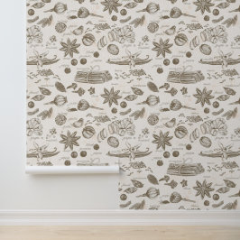 Retro Specerijen met Namen Keuken Behang