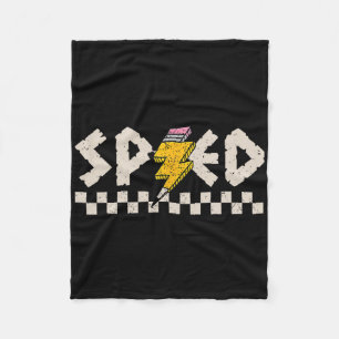 Retro speciaal onderwijs leraar Sped bliksem B Fleece Deken