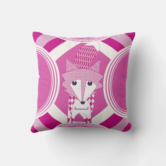 Retro Speciaal roze vos Pillow Kussen (Achterkant)