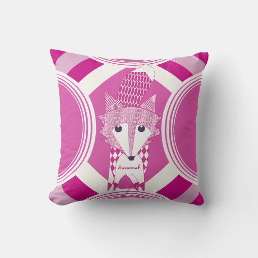 Retro Speciaal roze vos Pillow Kussen (Voorkant)