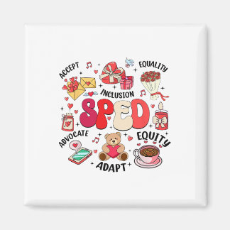 Retro Special Education Sped Teacher Valentine's D Magneet