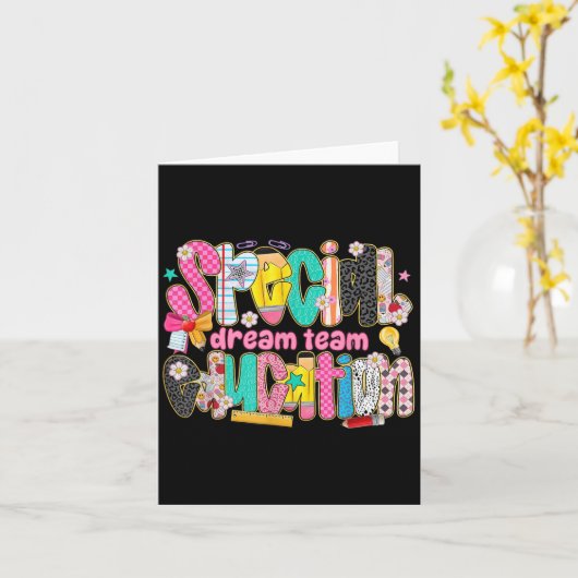 Retro Special Education Squad Dream Team Sped Teac Kaart (Gele Bloem)