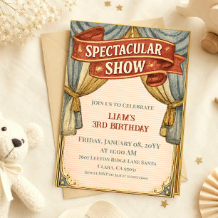 Retro Spectaculaire Show Vintage Circus Verjaardag Kaart