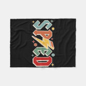 Retro Sped Leraar Potlood Bliksemschicht Terug naa Fleece Deken (Voorkant (Horizontaal))