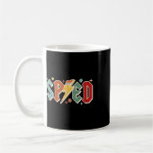 Retro Sped Leraar Potlood Bliksemschicht Terug naa Koffiemok (Links)
