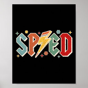 Retro Sped Leraar Potlood Bliksemschicht Terug naa Poster
