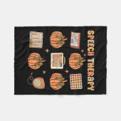 Retro Speech Therapy Slp Fall Pumpkin Speech Thera Fleece Deken (Voorkant (Horizontaal))